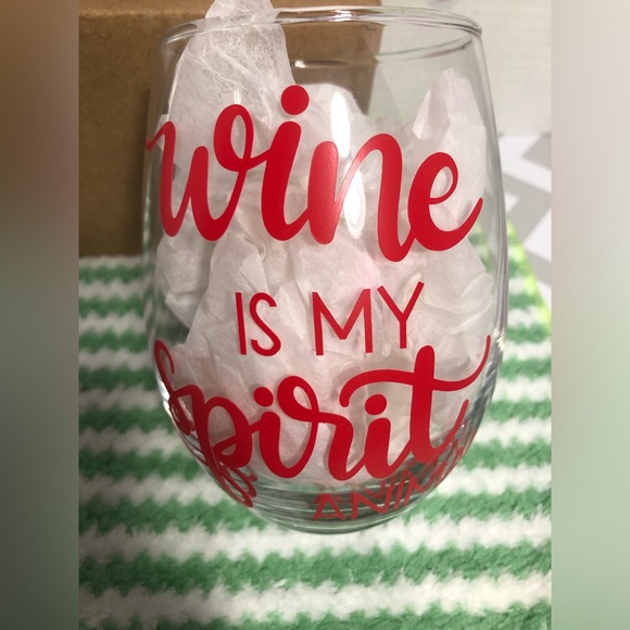 2- New-WINE GLASS***WINE IS MY SPIRIT ANIMAL
Handmade - Picture 3 of 4
